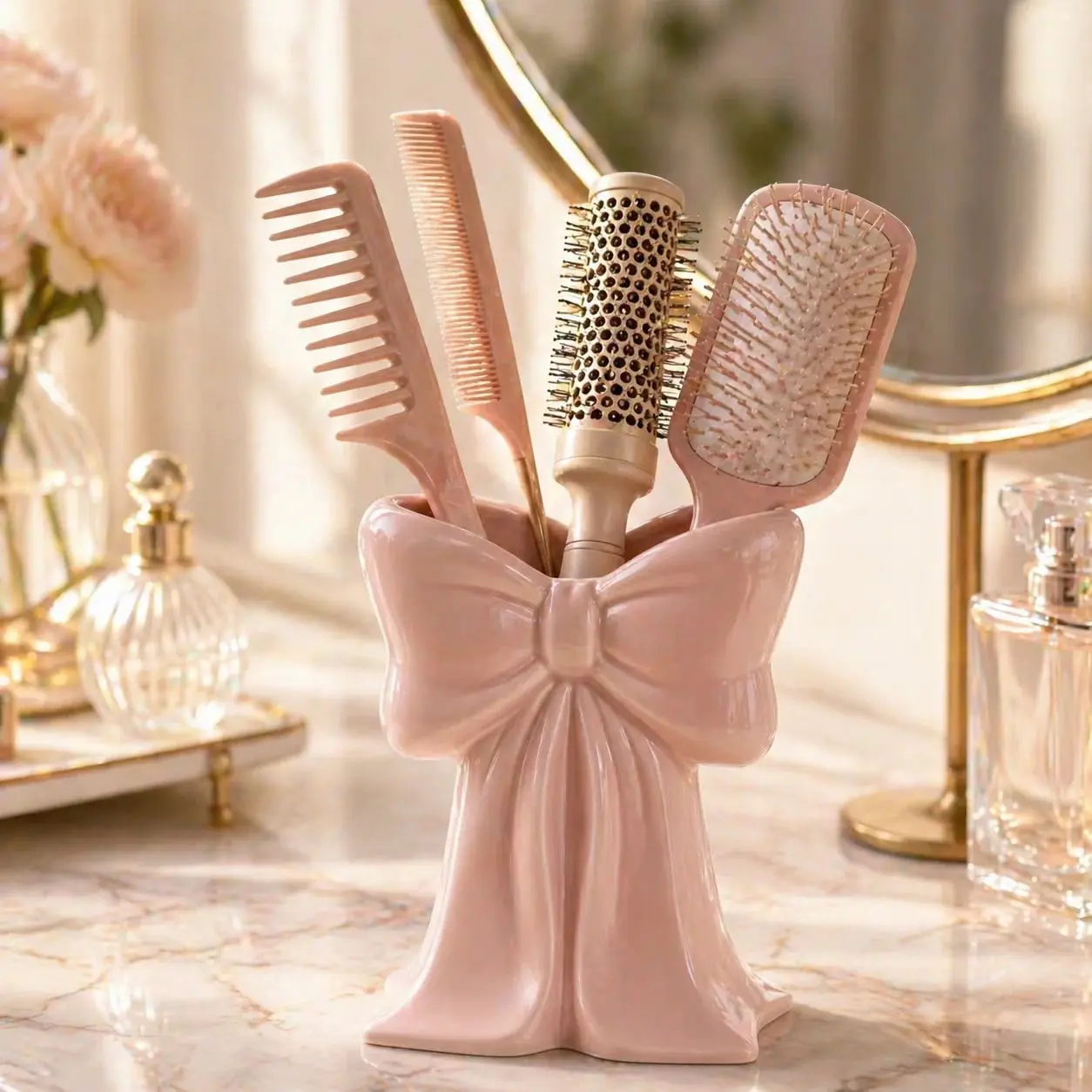 Ceramic Bow Brush Holder